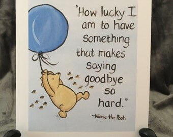 good luck card best wishes card congratulations Classic Winnie the Pooh saying goodbye love card moving away pooh quote