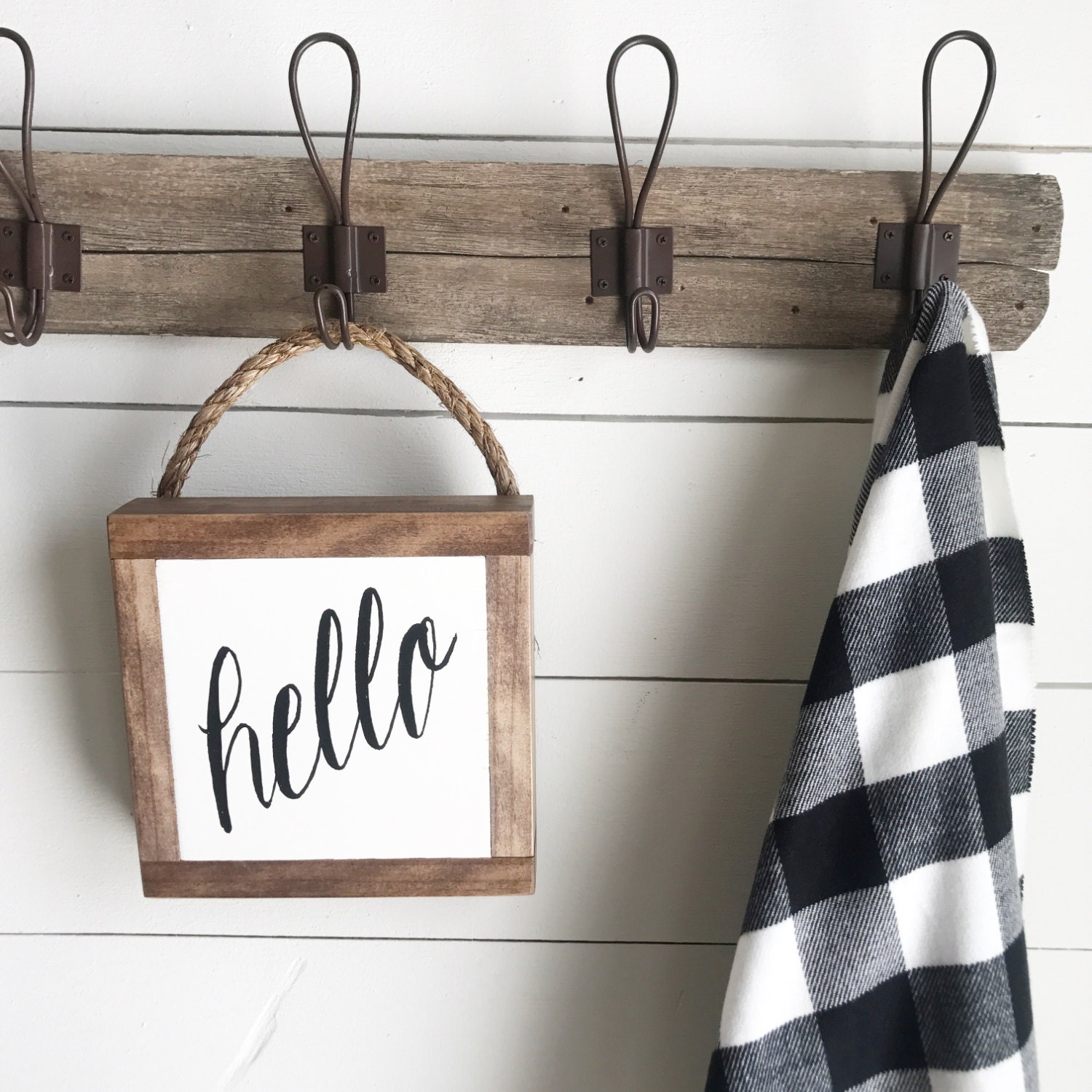 Hello sign wooden sign hanging sign