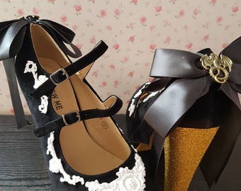 Dragon Victorian icing heels. Dragon heels. Victorian heels. Lace detail heels