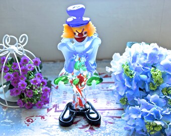 MURANO GLASS CLOWN / vintage murano glass clown / colourful murano glass clown / old murano glass clown / murano glass figurine