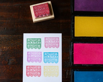 Papel Picado Stamp-Gracias or Custom