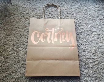 Custom Gift Bag, Bridesmaid Gift Bag, Groomsman Gift Bag, Custom Name Gift Bag, Personalized Gift Bag, Custom Gift Tote, Wedding Guest Gift