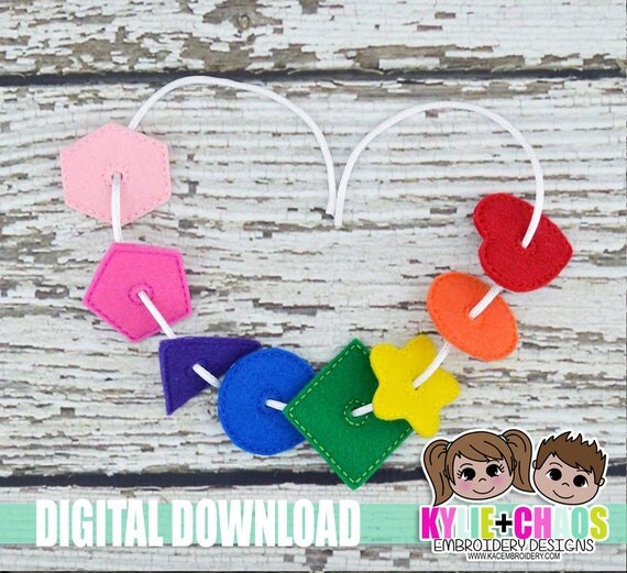 Lacing Bead Shapes ITH Embroidery Design