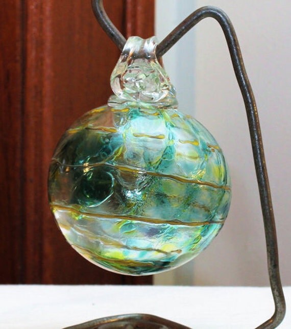 404114 Medium Hand Blown Hanging Art Glass Ball Decorative