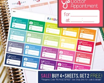Doctors Appointment Planner Stickers to be used with Erin Condren ECLP, Happy Planner, Recollections (#1011)