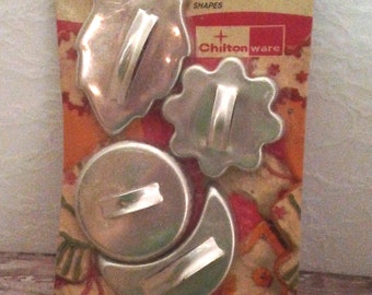 Vintage Cookie Cutters in Original Package, Vintage Aluminum Cookie Cutters, Aluminum Cookie Cutters