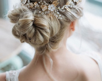 Bridal Hair Comb, Bridal headpiece, Flowers Hair Comb, Wedding Hair Accessories, Wedding Hairpiece, Bohemian headpiece