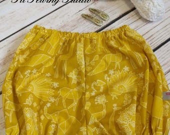 Baby bloomers mustard, Bloomer mustard, Diaper cover mustard, Baby bubble shorts mustard , Girl bubble shorts, Sizes Newborn 0-3m to 10