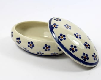 Porcelain can storage with floral pattern Ramsel from the 70s