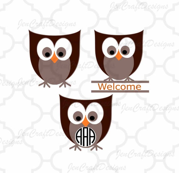 Download Owls SVG cut files Owls Monogram Frame Svg Cut Files svg