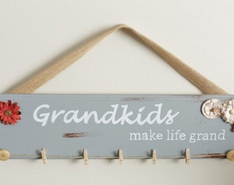 Grandma Gift - Grandkids Make Life Grand Sign - Grandkids Sign - Grandparent Gift- Mother Gift - Gift for mom - Gift from Grandkids - Sign