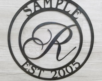 Metal Monogram Wall Art family est wall art | etsy Metal Monogram Wall Art family est wall art | etsy