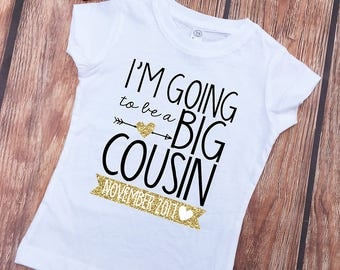 I'm going to be a BIG COUSIN Shirt - Shirt and Knot Gold Foil Headband - New Big Cousin Shirt - Announcement Shirts - Big Cousin to Be Shirt
