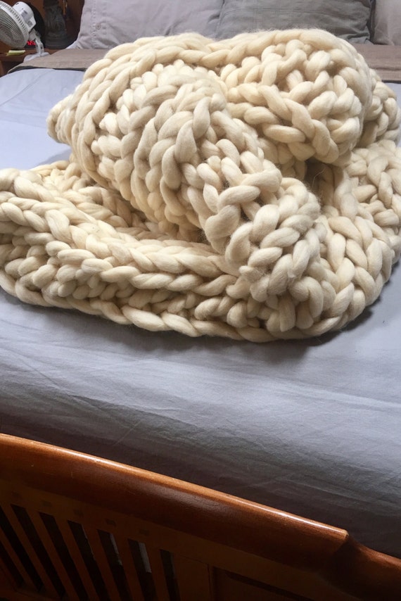 Items similar to Giant Unspun Wool Blanket Made by Hand Extreme