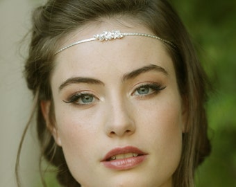 Bridal Head Chain, Boho Bridal Headband, Bridal Headpiece, Boho Head Piece, Bridal Forehead Band, Wedding Hair Accessory, Bridal Hairband