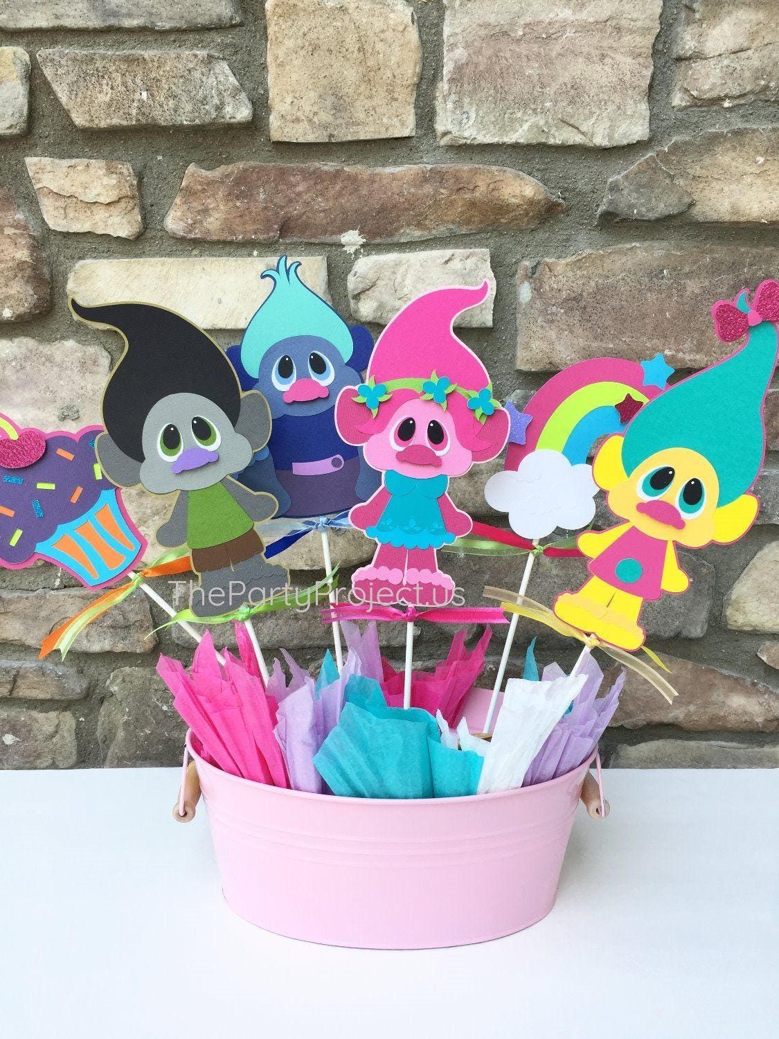 for nursery decoration birthday party Trolls baby Poppy Trolls Centerpiece shower