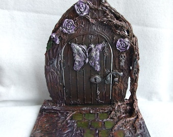Butterfly Fairy door,Fairy door,Pagan door,Fantasy gift, Fairy decor, fairy gift,Miniature door,Woodland fairy door,Fantasy decor,Faerie art