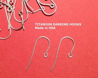 Titanium Earring Hooks, Titanium French Ear Wires, Titanium Shepherd Hooks, Titanium Earring Findings, Hypoallergenic Findings, Made in USA