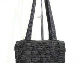 Vintage Black Woven Bag