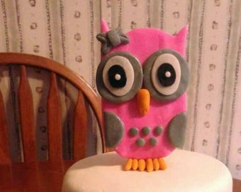 Fondant owl cake topper/owl cupcake toppers/fondant elephant cake topper/elephant cake kit