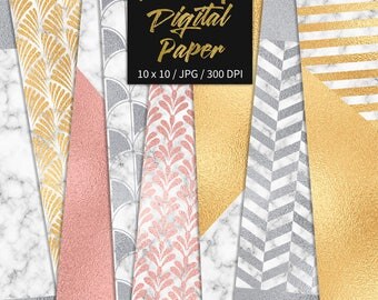 BUY 3 FOR 8 USD, Luxury digital paper, marble digital texture, luxury background, gold foil, rose gold foiled patterns, art deco, download