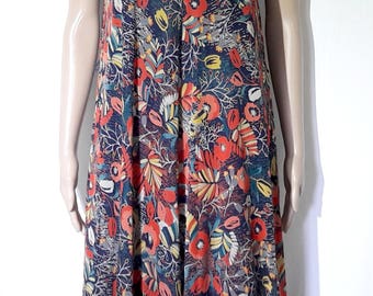 Dress vintage Virginia Paris, made in France filed model blue lining