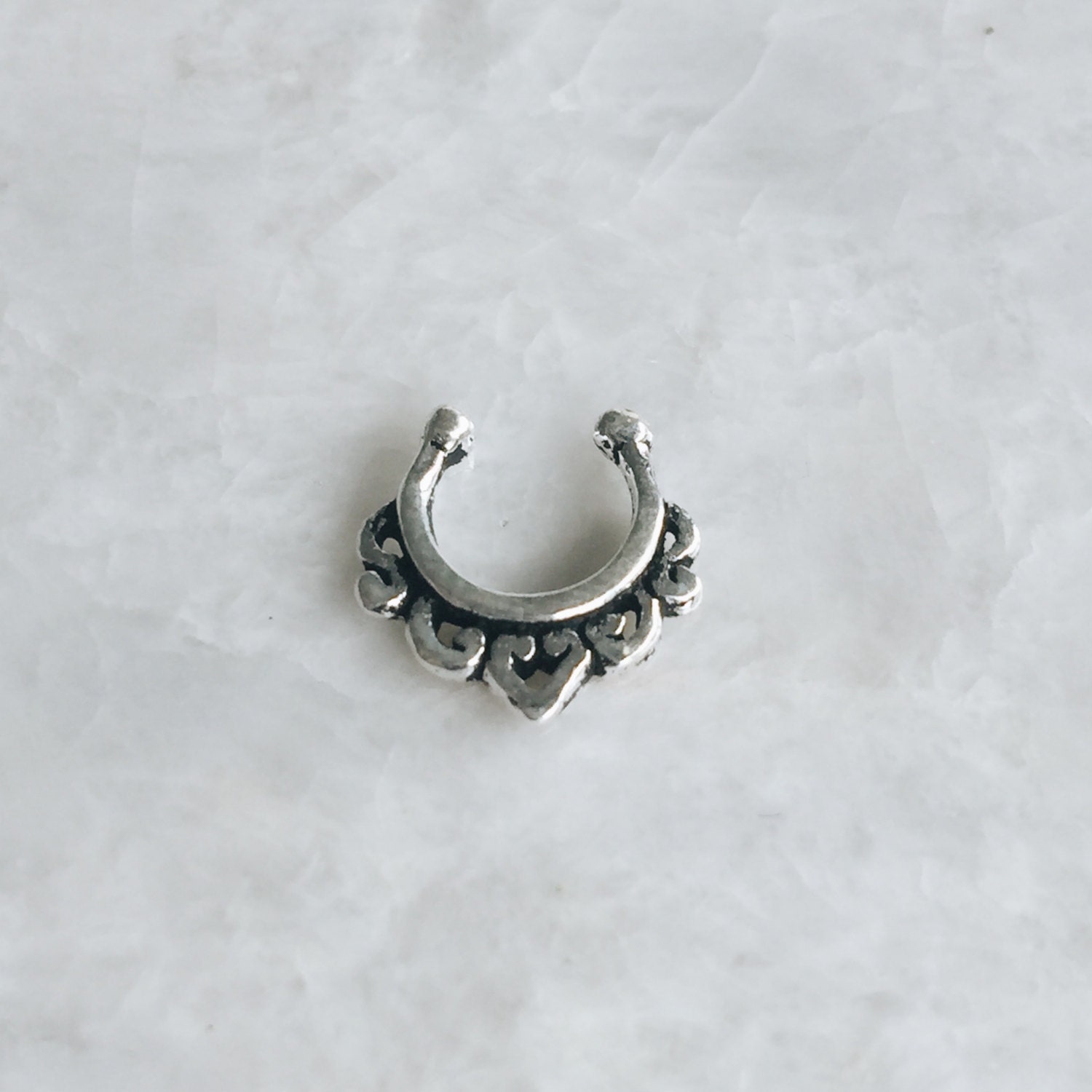 Sterling silver funky layered septum ring Septum nose ring
