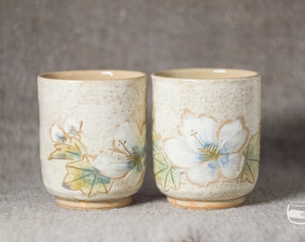 Couple of Meoto Yunomi tea cups for Japanese tea - handmade *0602
