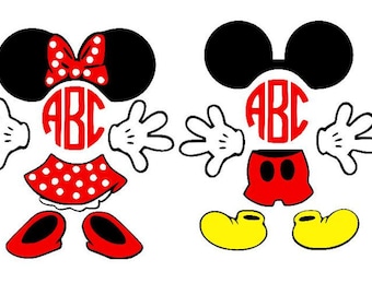 Disney svg, Mickey svg, Minnie svg, mickey monogram, minnie monogram, cutting file, clipart. instant download, digital