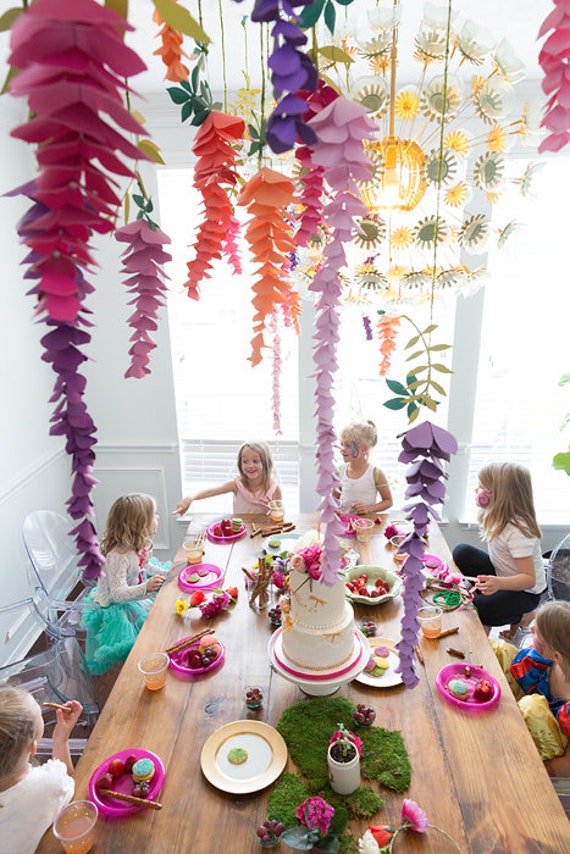 Paper Wisteria Flowers Hanging  Wisteria Paper Decor  