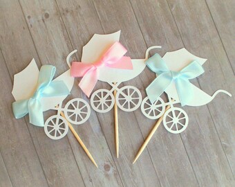 Cupcake Toppers, Baby Shower Decorations, Baby Shower Cupcake Toppers, Baby Shower, Gender Reveal, First Birthday, Party Decorations