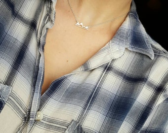 Dainty Mountain Necklace | Sterling Silver Mountain Jewelry | Nature Jewelry | Snowy Mountain Top | Hiking Necklace | Adventurous