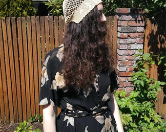 1910s 1920s antique crochet boudoir cap // 21-22
