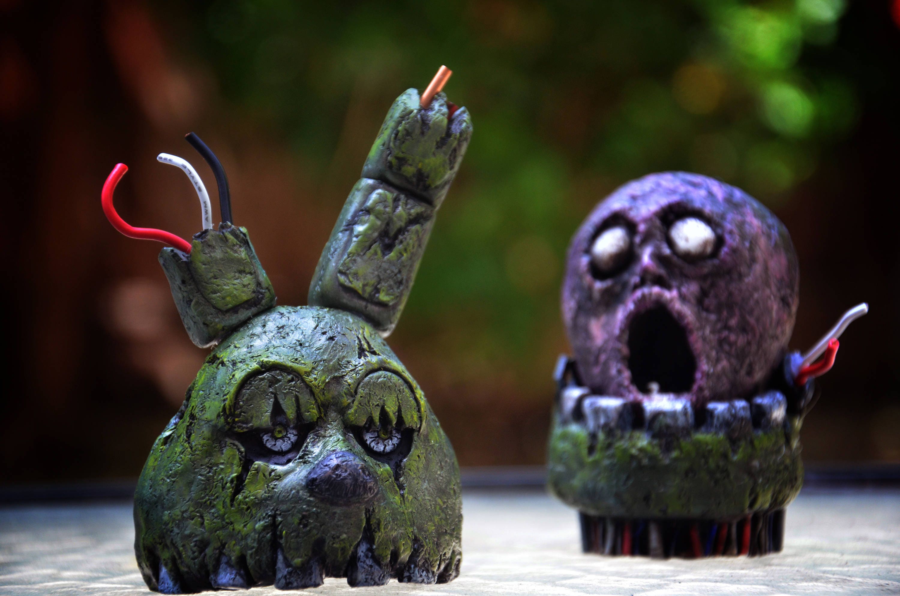 Purple Guy Skull in Springtrap Fnaf 3 Piece Resin Painted