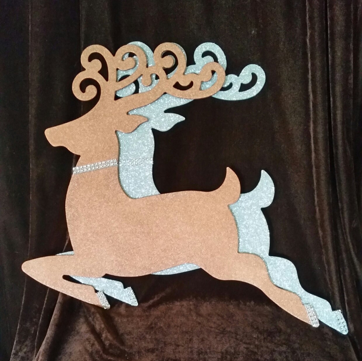 Rose gold Reindeer Christmas Holiday Decoration