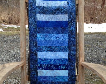 Blue batik table runner