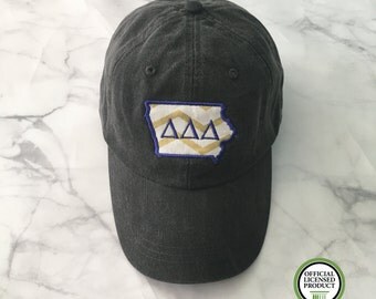 Tri Delta Iowa Hat, Tri Delta Gift, Iowa Hat, Iowa Sorority Hat, Tri Delta Iowa, Delta Delta Delta,Sorority Gift, Sorority Hat, Iowa Soroity