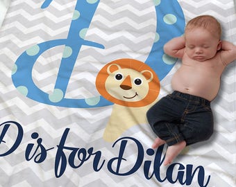 Custom Baby Name Blanket - Personalized Baby Blanket Boy - Baby Shower Gift - Name Receiving Blanket - Stroller Blanket - Baby Photo Prop