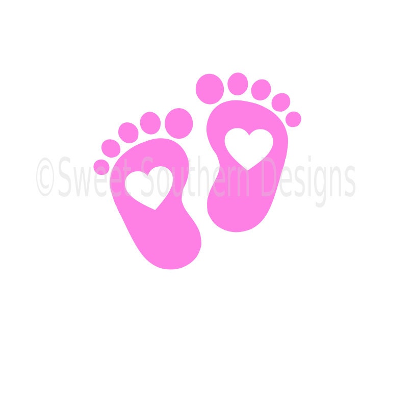 Baby feet with hearts SVG instant download design for cricut