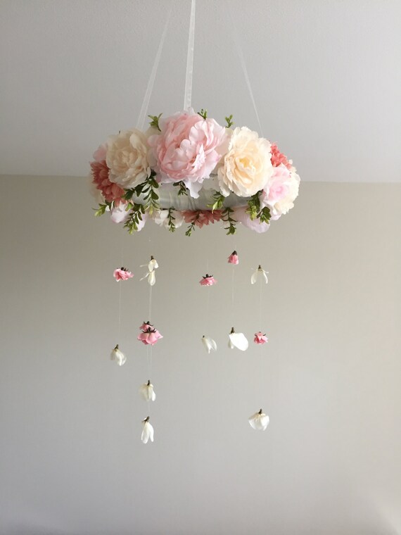 Pink Flower Mobile for Baby Girl Nursery by ...