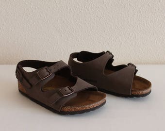 Kids Birkenstock Children Birkenstock Brown Sandals Summer Shoes Platform Slides Two Strap Sandals Size 27