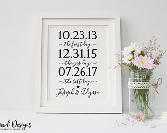 First Day, Yes Day, Best Day Custom Print. Our Love Story. Engagement Party Decorations. Wedding Decorations. Wedding Sign. DIGITAL ONLY