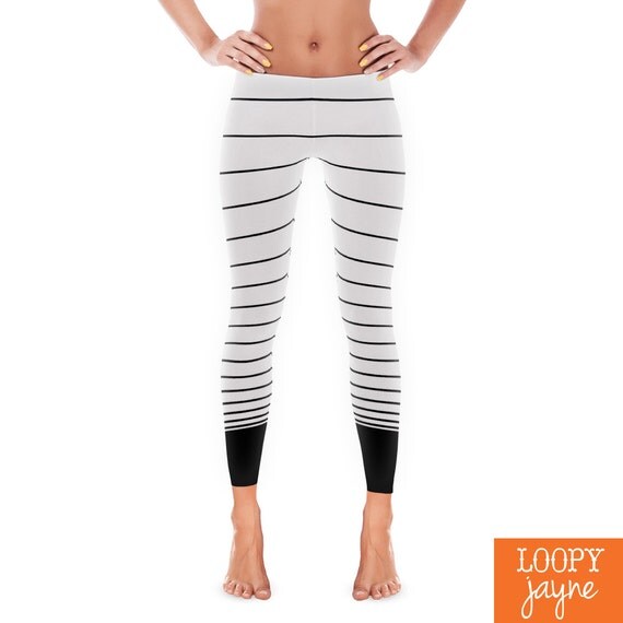 black and white striped workout pants