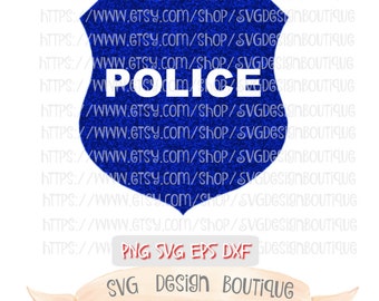 Police SVG - Police Badge Svg - Shield SVG - Glitter Cut File - Badge Cut File - Svg Design - Glitter SVG - Vinyl cutting File - Dxf - Eps