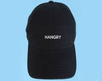 HANGRY Dad Hat Embroidered Baseball Cap Low Profile Strap Back Unisex Adjustable Baseball Hat Feminism No Cat Calling
