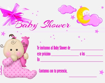 Elephant Girl Baby Shower Invitation