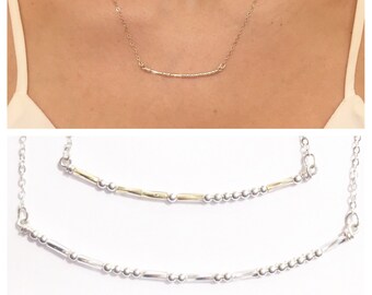 Morse Code Necklace, Best Friend Necklace, Dots and Dashes, Morse Code Jewelry, Gift for Sister, Stocking Stuffer, Secret Message