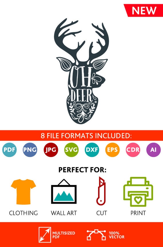 Download Oh Deer SVG Cut Files Wall Art Quote Printable by ...