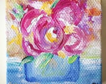 Flowers - 1 inch Acrylic Painting