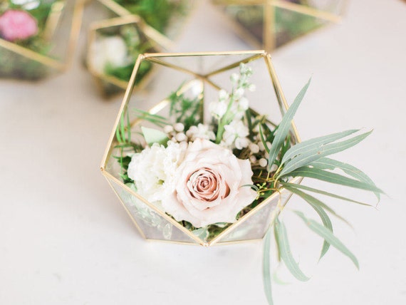 Wedding Centerpiece Geometric Glass Terrarium Medium